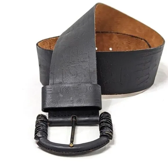 Benetton Leather Waist Cinch Belt - Picture 3 of 8